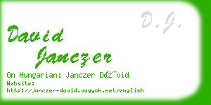 david janczer business card